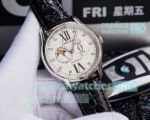Swiss Copy Cartier Moonphase SS Watch White Dial